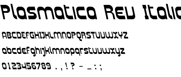 Plasmatica Rev Italic font